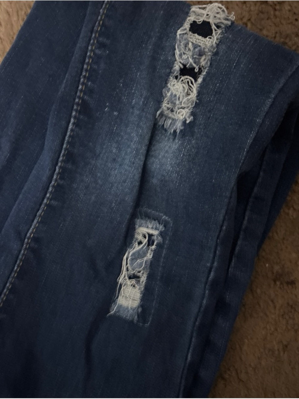 Target Dark Blue Distressed Wide Leg Jeans